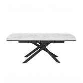 Warrior White Extending Dining Table with Corner Bench and Low Bench Set - Pendle Village Furniture